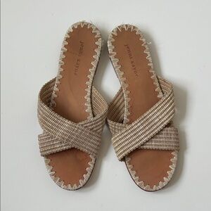 Jenni Kayne Tan Woven Cross Strap Sandals